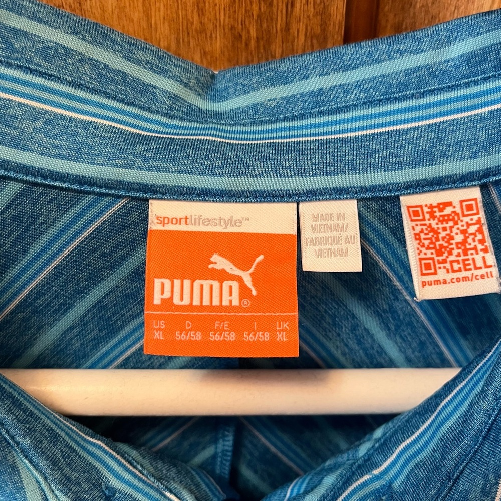 Men’s Puma Sport Stripe Polo Blue XL - Picture 3 of 6
